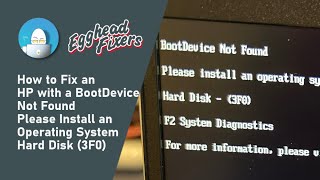 HP Laptop Fix  Boot Device Not Found  Hard Disk 3F0 [upl. by Annaej]