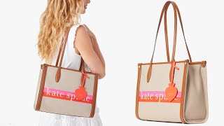 Kate Spade bags Market stripe logo medium tote [upl. by Dorey319]