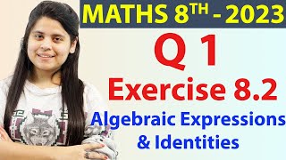 Q1  Ex 82 Algebraic Expressions amp Identities  NCERT Maths Class 8  Ch 8 New Syllabus CBSE 2023 [upl. by Elisabet]