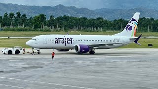 Arajet Jaragua En El Aeropuerto internacional Del Cibao  BOEING 737 MAX 8 aerolíneas avion plane [upl. by Ilat662]