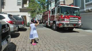 20200426 Mountain View Police Department and Fire Department Birthday Brigade for Steffi [upl. by Warfield]