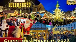 Christmas Markets 🇩🇰 Copenhagen Denmark  Saturday 18 November 2023  4K HRD Walk Julemarked jul [upl. by Yellac]