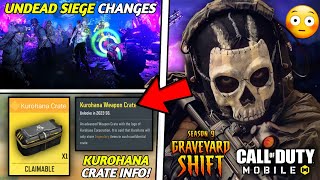 Season 9 Leaks Undead Siege New Content Kurohana Crate Info CX9 Gameplay  Huge Changes Codm [upl. by Brieta]