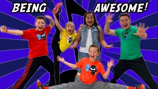 Being Awesome Ninja Kidz Music Video Lyrics [upl. by Nnylhtak]