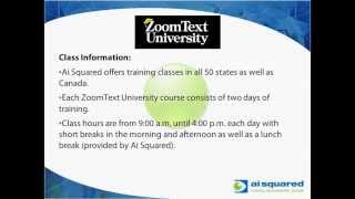 Webinar Introducing ZoomText University [upl. by Merat960]