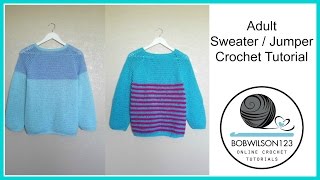 Adult Crochet Sweater Part 3 of 3  Sleeves and edging [upl. by Dalila]