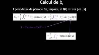 ex f impaire et ft  t sur  π π  d calcul bn 1 réduction de lintégrale [upl. by Lierbag137]