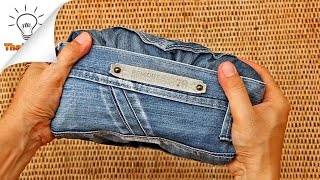 How to Fold Jeans for Travel  Thaitrick [upl. by Aura]