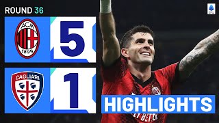 MILANCAGLIARI 51  HIGHLIGHTS  Pulisic Nets Twice  Serie A 202324 [upl. by Ahsieken900]