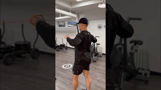 Row with band staggered stance shorts workoutshorts backworkout athomeworkout [upl. by Im]