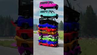 Mixed Colourful Cars crash beamngdrive shorts [upl. by Bibeau]