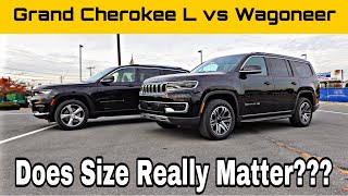 2022 Wagoneer VS Jeep Grand Cherokee L Size Comparison  Is There A Big Difference [upl. by Oznarol]