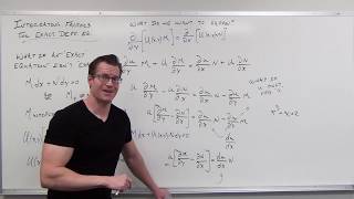 Integrating Factor for Exact Differential Equations Differential Equations 30 [upl. by Lenor]