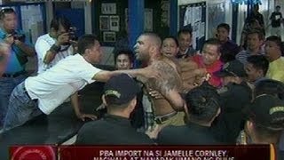 24 Oras PBA import na si Jamelle Cornley nagwala at nanapak umano ng pulis [upl. by Suivatna]