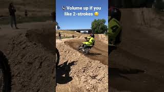 Volume up if you like 2strokes 🔈🔥Jaydin Smart on the shred at MMX 9yearsold dirtbikes [upl. by Tavie]