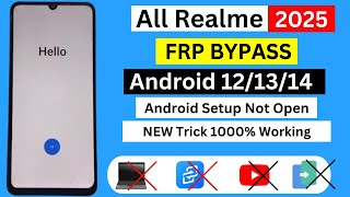 All Realme FRP Bypass Android 121314  New Solution 2025  All Realme Google Account Bypass No Pc [upl. by Eelahc]