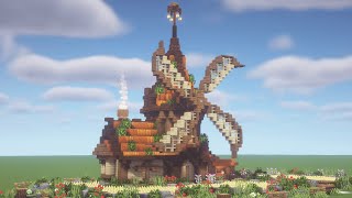 Minecraft  How to Build a Fantasy Windmill House Tutorial [upl. by Mercado]