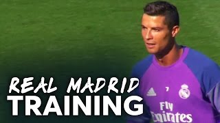 Cristiano Ronaldo IS A BEAST  Keylor Navas looks 100  REAL MADRID TRAINING [upl. by Marisa]