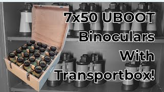 7x50 blc UBoot Binoculars With Transportbox 10 UBoot Binoculars In One Box [upl. by Annaesor382]