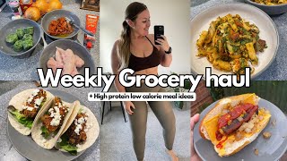 GROCERY HAUL  HIGH PROTEIN MEALS for weight loss Ft GET LEAN calorie counter [upl. by Burkhart716]