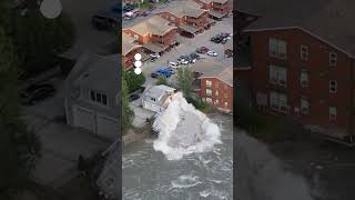 House collapses into Mendenhall River in Alaska due to flooding [upl. by Gnoy]