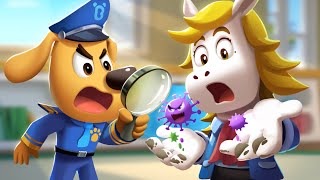 Wash Your Hands Before Eating  Good Habits for Kids  Kids Cartoon  Sheriff Labrador [upl. by Ilah]