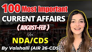 CDS 1 2024 Most Important Current Affairs  NDA Current Affairs GK for Defence Exams By Vaishalli [upl. by Nebeur]