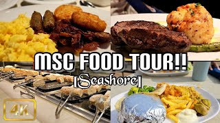 MSC Food Tour  Seashore [upl. by Neilla314]