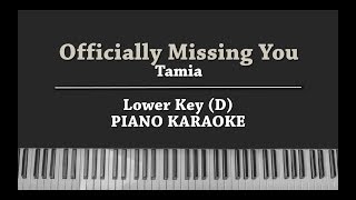 Officially Missing You LOWER KEY PIANO KARAOKE Tamia with Lyrics [upl. by Airdnassac]