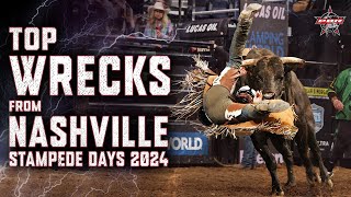 Thats Gotta HURT Top WRECKS and Saves from PBR Teams Nashville Stampede Days 2024  PBR [upl. by Yug]