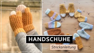 Handschuhe stricken im Halbpatent  Magic Loop erklärt [upl. by Lapo]