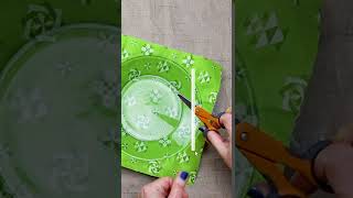 Dollar Tree Crafts  How to Trim Fabric on a decoupage plate project [upl. by Gruchot395]