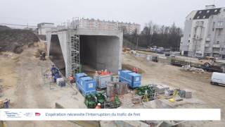 Timelapse à Champigny  la construction et le ripage du pontrail résumés en 3 min [upl. by Eerej]