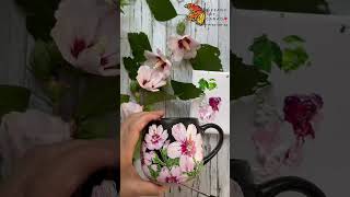 🌸 Handpainted Rose of Sharon tree mug flower painting mug [upl. by Herr]