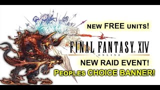 FFBE Peoples Choice Banner  NEW FREE UNITS  New RAID [upl. by Adnauqaj313]