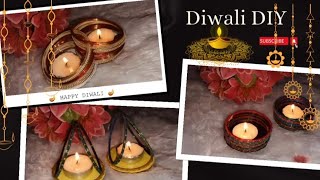 How to make a simple tea light holder at home with bangles  Diwali 2024 DIYs CraftDecorbyNeelu [upl. by Tobey]