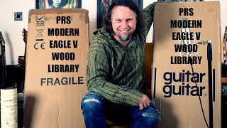 UNBOXING 2X PRS Modern Eagle V Wood Library [upl. by Saberio]