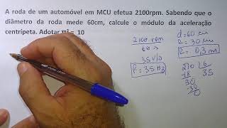 MCU  ACELERAÇÃO CENTRÍPETA EXERCÍCIOS [upl. by Yerfej]