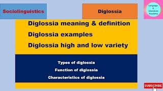 Diglossia Types of diglossia language and literature academy [upl. by Yenttihw156]