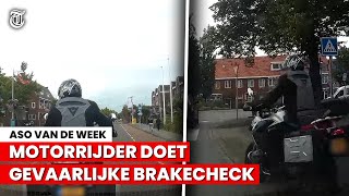 Voordringer op motorrijder haalt idiote actie uit [upl. by Wie]