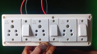 How to give connection to 3 pin socket  3 Switch wala board ka wiring kaise karen✅✅ [upl. by Riha]