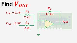 Op Amp as Summing Amplifier Solved Example 1 [upl. by Elehcor]