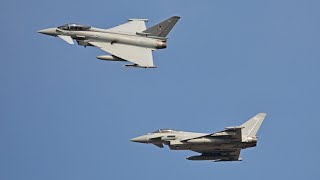 Typhoon Action Raf Coningsby Wednesday 10th April 2024 [upl. by Anitnoc]