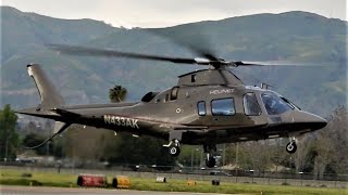 Agusta A109 StartUp Taxi Takeoff amp Landing N433AK Executive Helicopter Van Nuys Airport [upl. by Orag]