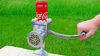 Experiment Meat Grinder vs Coca Cola and Mentos [upl. by Nedloh105]