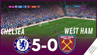 Highlights  Chelsea 50 West Ham United • Premier League 2324  Video Game Simulation [upl. by Ahsilam]