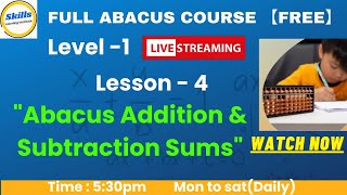 Abacus Class Lesson4 Abacus Addition amp Subtraction Sums【Level 1】 [upl. by Buskus]