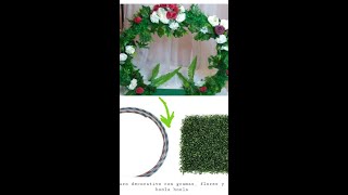 Aro Decorado con Flores y Gramas Tutorial Completo [upl. by Akelam]