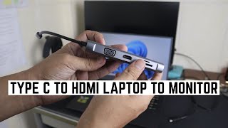 Connect USB Type C to HDMI Laptop to Monitor [upl. by Adnauqaj]