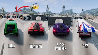 Super Heros Cars vs Tight Hole 8 😱 BeamNGDrive  The Real Granny [upl. by Cyrill]